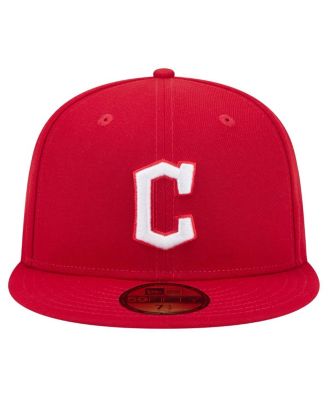 Men's Red Cleveland Guardians White Logo 59Fifty Fitted Hat