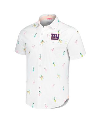 Men's White New York Giants Nova Wave Flocktail Button-Up Shirt