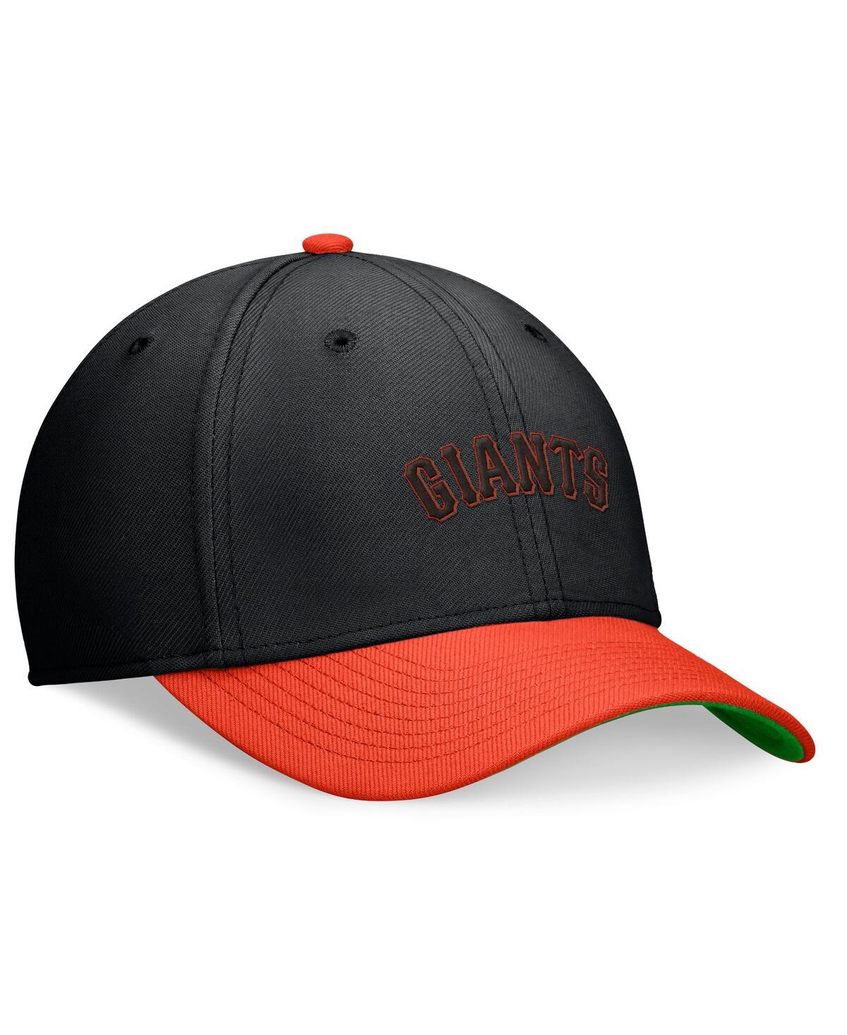 Shop Nike Men's Black/orange San Francisco Giants Cooperstown Collection Rewind Swooshflex Performance Hat In Bk,teamorg