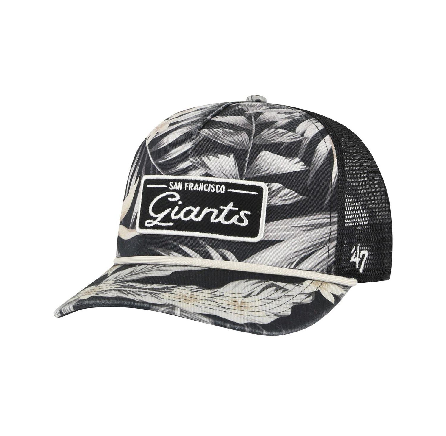 47 Brand Men's Black San Francisco Giants Tropicalia Trucker Hitch Adjustable Hat