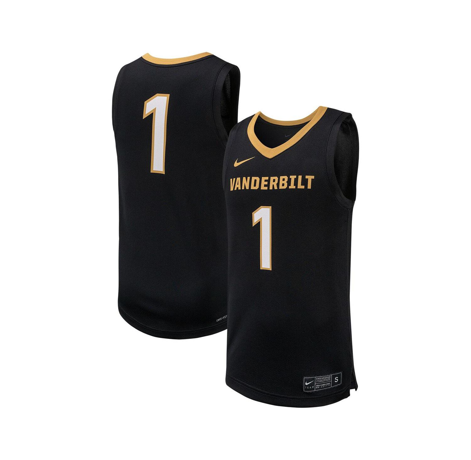 Men's 1 Black Vanderbilt Commodores Replica Basketball Jersey