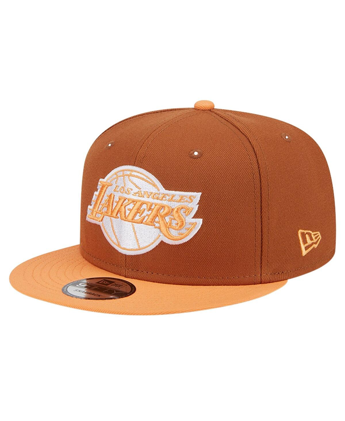 Men's Brown/Orange Los Angeles Lakers 2-Tone Color Pack 9Fifty Snapback Hat - Brown Oran