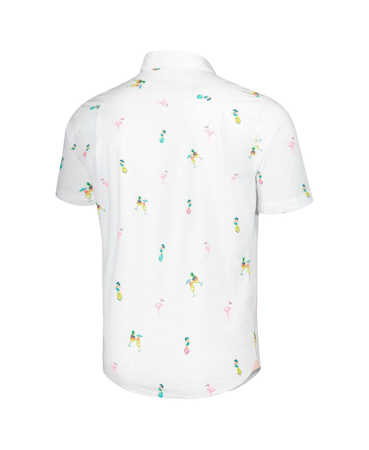 Tommy Bahama White Kansas City Chiefs Nova Wave Flocktail Button-up Shirt In White