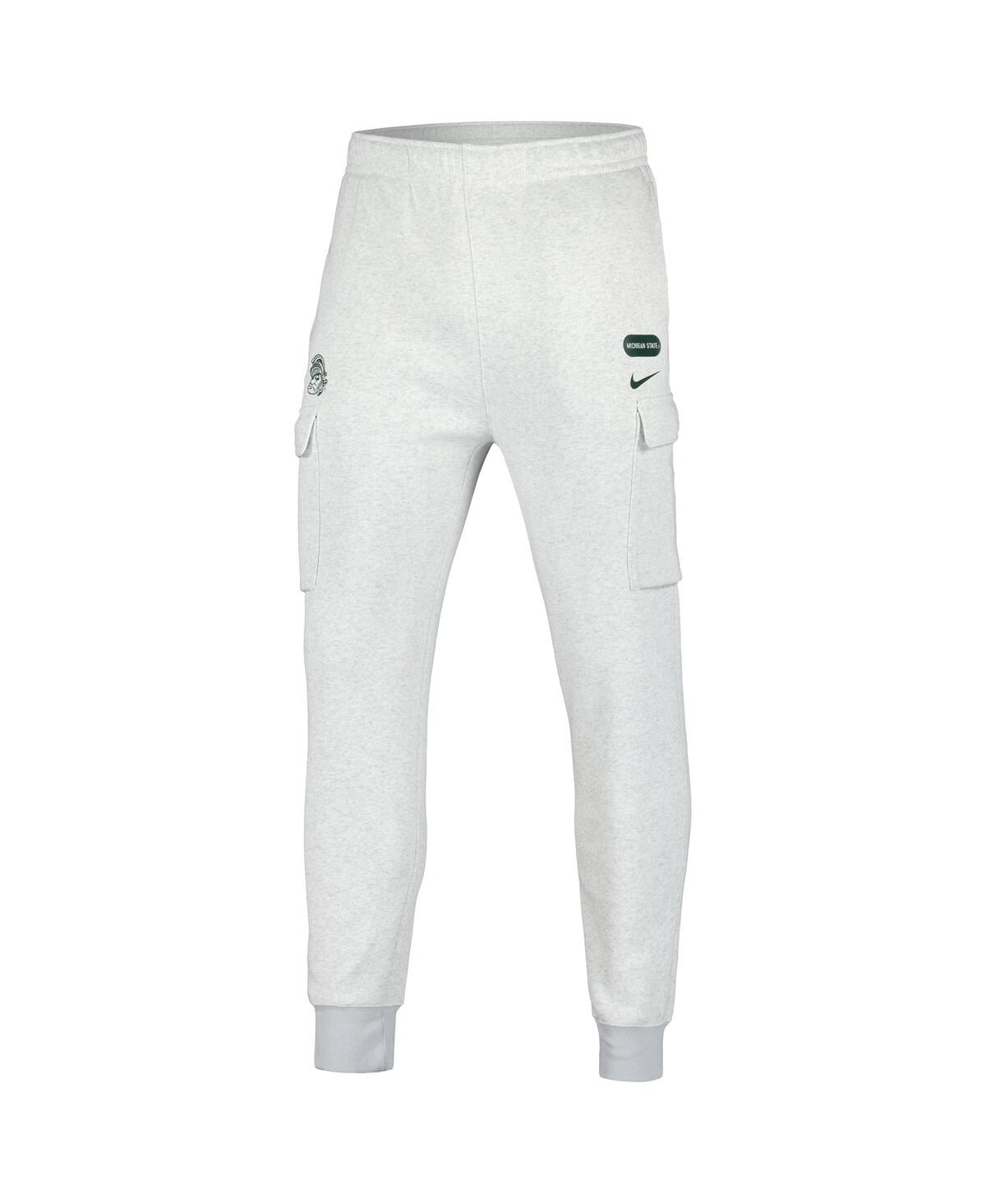 Nike Men's Heather Gray Michigan State Spartans Club Cargo Jogger Pants In Birch,prog