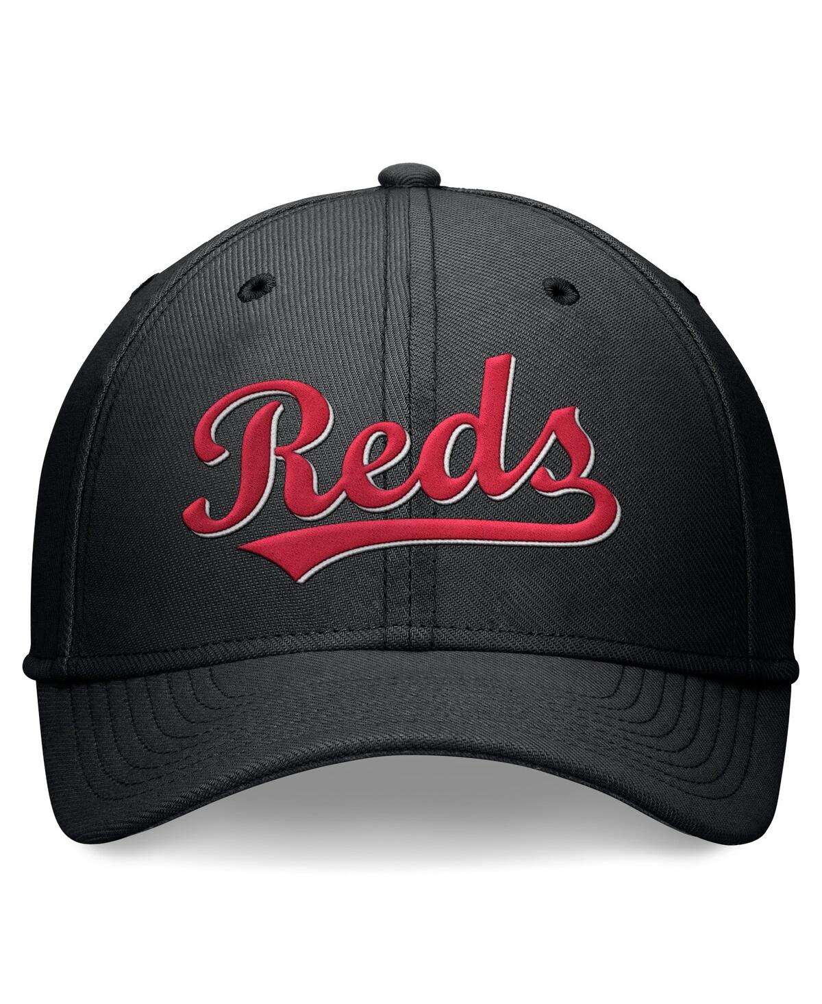 Nike Men's Black Cincinnati Reds Evergreen Performance Flex Hat In Black
