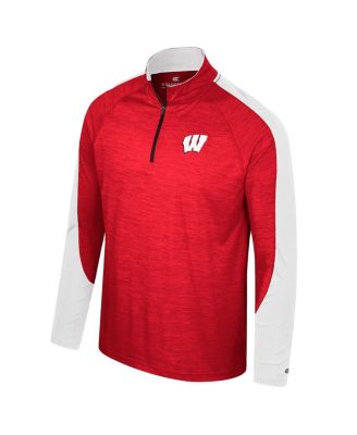 Men's Red Wisconsin Badgers Langmore Raglan Quarter-Zip Top