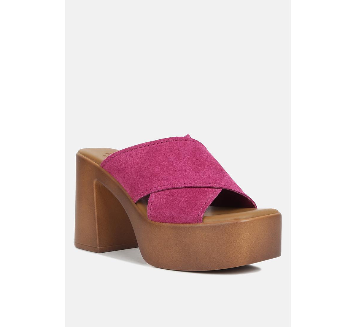 Rag & Co Matrix Criss Cross Strap Block Heel Sandals in Light Tan