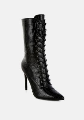 knocturn croc textured over the  boots