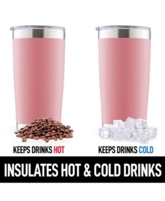 20oz Stainless Steel Tumbler With Lid and Straw - Sweat-Free Travel Coffee Mug Tumbler Cups