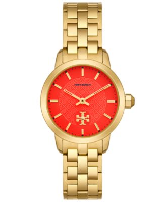 TORY BURCH ゴールドラウンドフェイス時計 Tory Burch Women's Gold-Tone Stainless Steel Bracelet Watch 34mm