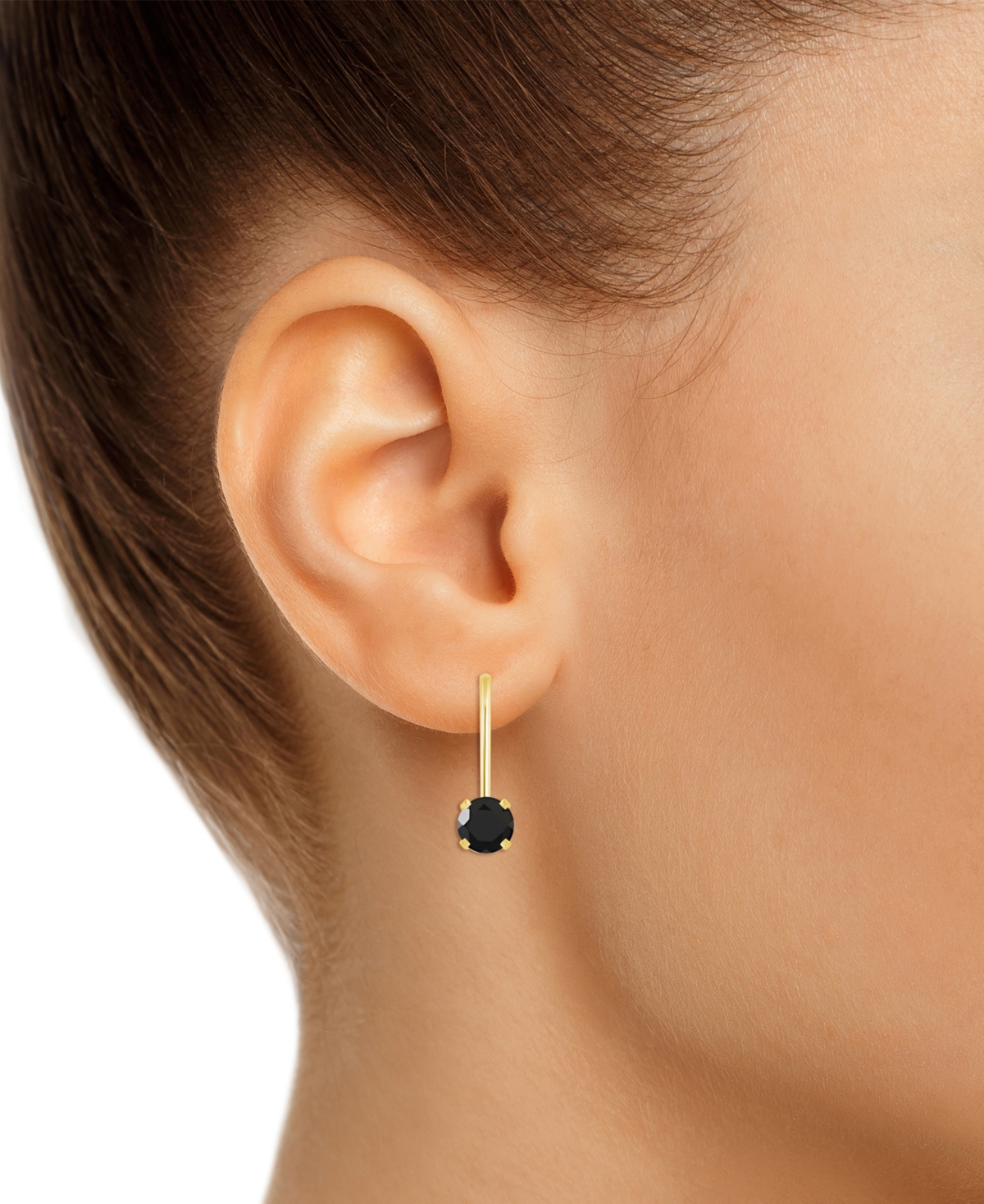 Amethyst Solitaire Leverback Earrings (1/2 ct. t.w.) in 14k Gold (Also in Additional Gemstones)