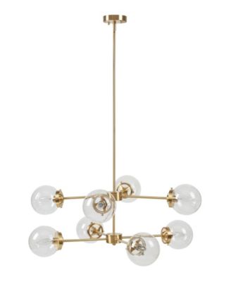 8-Light Metal Chandelier with Globe Bulbs