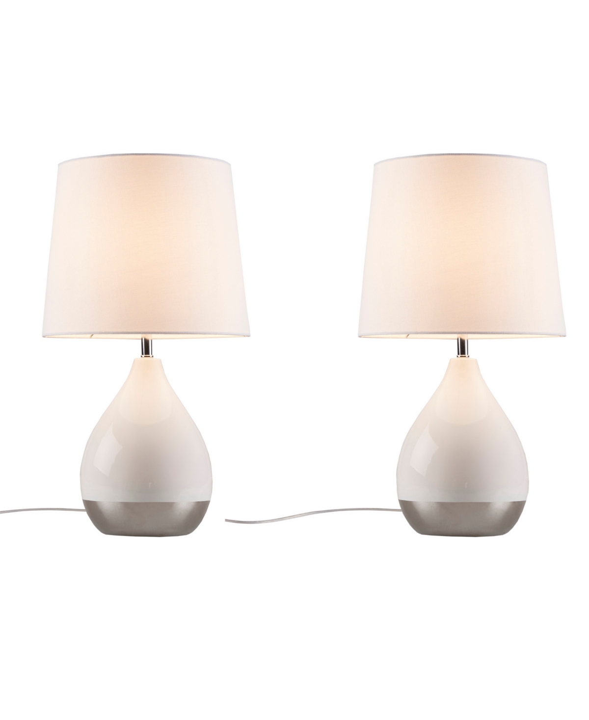 Shop 510 Design 2-tone Ceramic Table Lamp Set Of 2 In White,silv