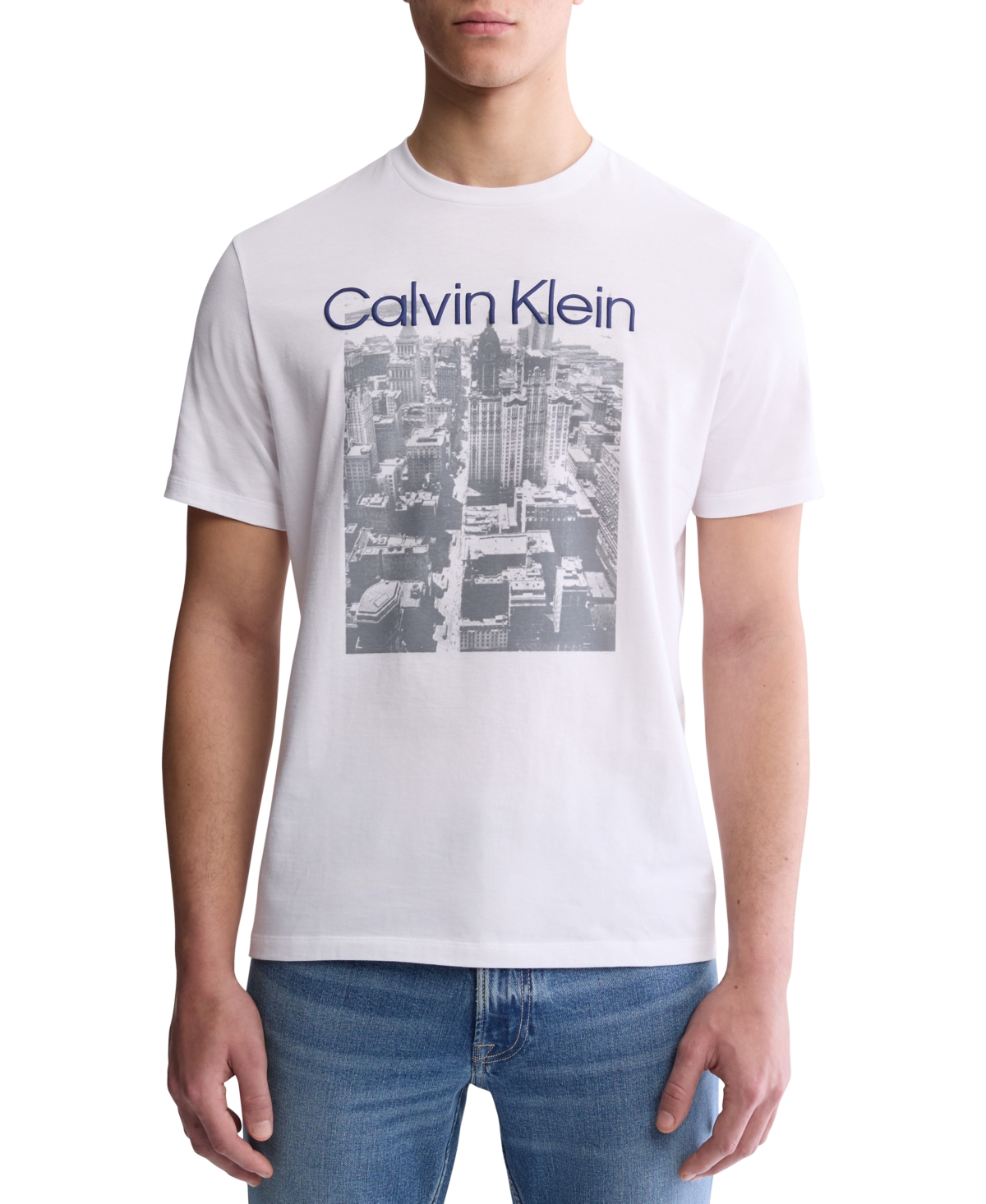 Men's Faded City Logo Graphic T-Shirt - Brilliant White