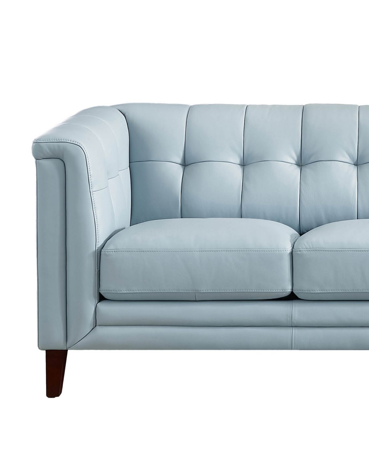 Hydeline Arvo 62" Top Grain Leather Loveseat In Vanilla White