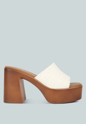 Rag and Co Womens Scandal Slip On Block Heel Sandals