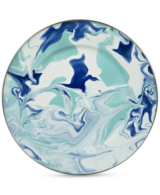 Lagoon Enameled Steel Chargers, Set of 2