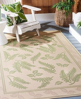 Courtyard CY0772 Natural and Olive 5'3" x 7'7" Outdoor Area Rug