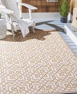 Courtyard CY7931 Beige and Dark Beige 5'3" x 7'7" Outdoor Area Rug