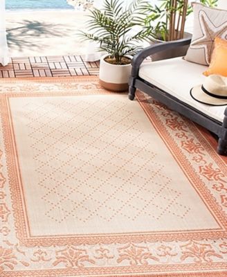 Courtyard CY0901 Natural and Terra 8' x 11' Outdoor Area Rug