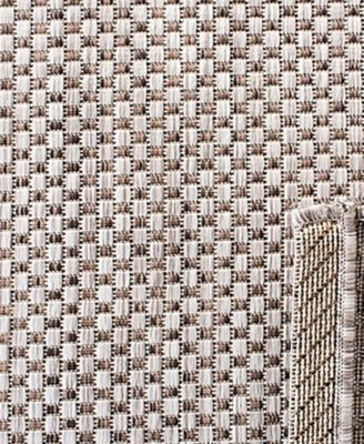 Courtyard CY8521 Beige and Brown 8' x 11' Sisal Weave Outdoor Area Rug
