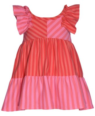 Bonnie Jean - Little & Toddler Girls Flutter-Sleeve Striped Knit Dress