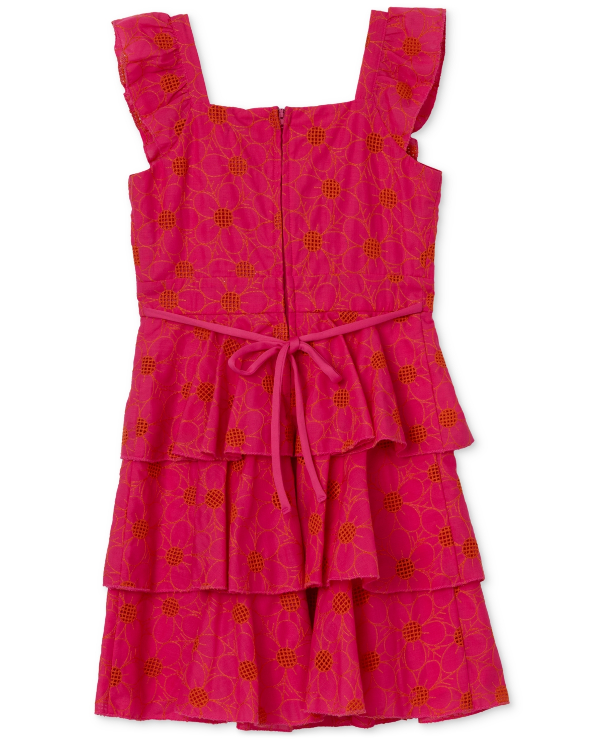Shop Speechless Big Girls Embroidered Tiered Knee-length Dress In Fuchsia,ta