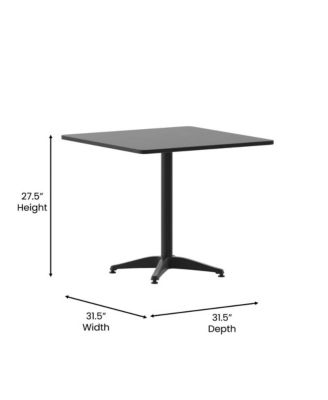 31.5'' Square Aluminum Indoor-Outdoor Table With Base
