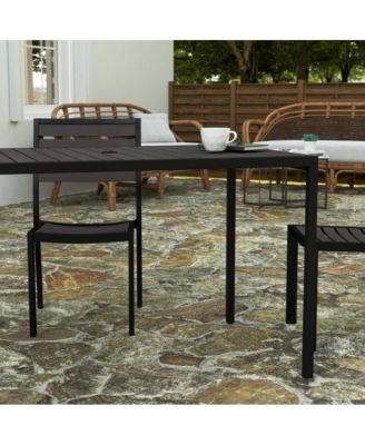 thumbnail image 2 of Merrick Lane Calgary Indoor-Outdoor Dining Table - 24 Round Orange Powder Coated Metal 2 of 5