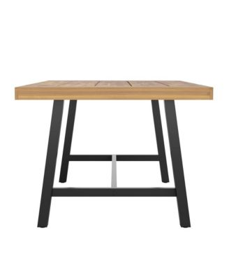 Zuli Solid Acacia Wood Dining Table With Metal Legs For Indoor And Outdoor Use