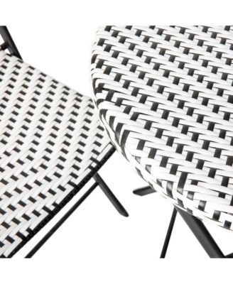 Ciel Three Piece Folding Bistro Set In Pe Rattan With Metal Frames For Indoor And Outdoor Use