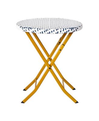 3-Piece Folding Bistro Set with PE Rattan and Metal Frames for Indoor and Outdoor Use