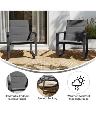 Brevyn Set Of 2 Flex Comfort Outdoor Rocking Chairs With Steel Frames