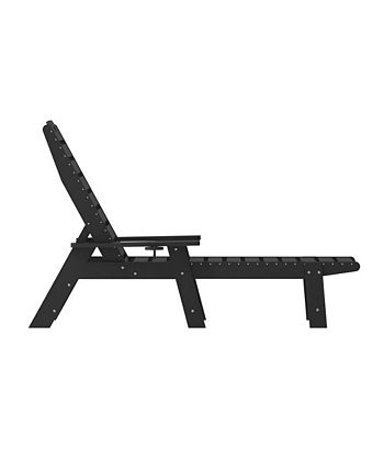 Sonora Commercial Grade Adjustable Adirondack Lounger with Cupholder, All-Weather Indoor/Outdoor Recycled HDPE Lounge Chair main image 1