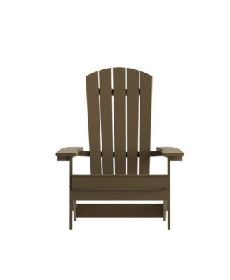 Set Of 2 Riviera Poly Resin Folding Adirondack Lounge Chair - All-Weather Indoor/Outdoor Patio Chair