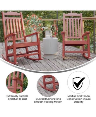 Set Of 2 Hillford Poly Resin Indoor/Outdoor Rocking Chairs