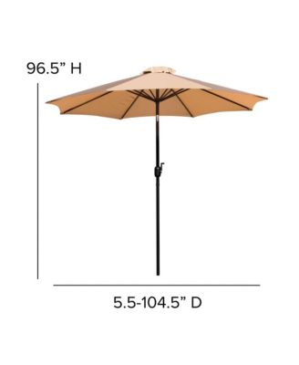 Chara 7 Piece Dining Set With Umbrella & Base - Steel Framed Table With Umbrella Hole & 4 Club Chairs