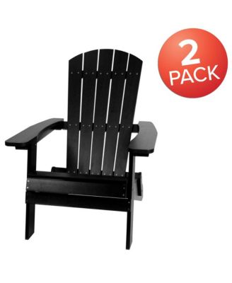 Set Of 2 Riviera Poly Resin Folding Adirondack Lounge Chair - All-Weather Indoor/Outdoor Patio Chair