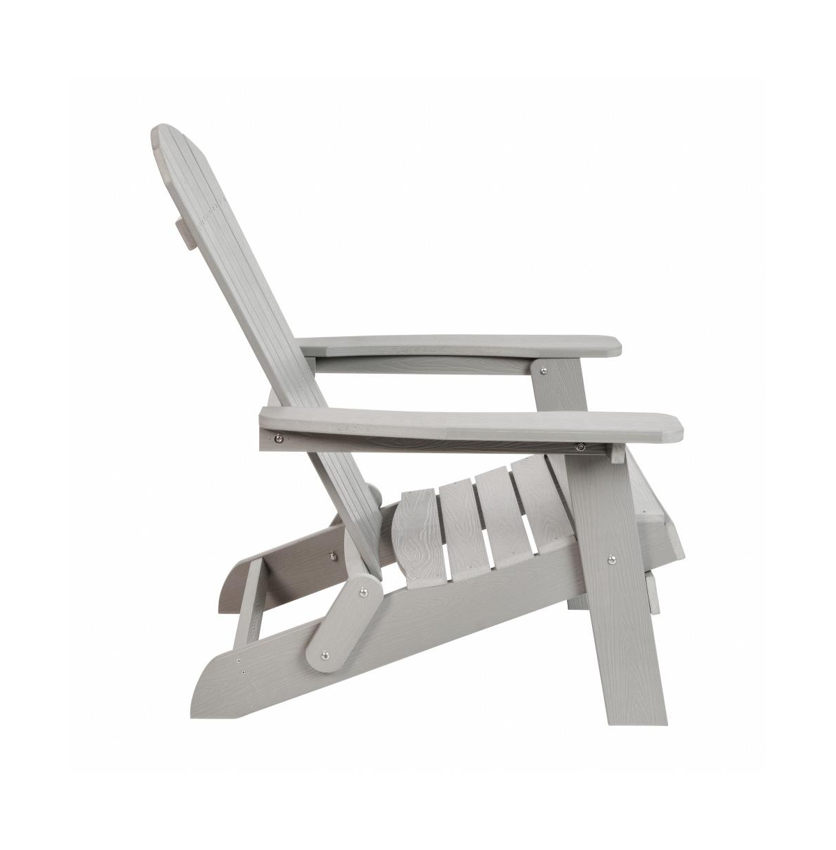 Set Of 2 Riviera Poly Resin Folding Adirondack Lounge Chair - All-Weather Indoor/Outdoor Patio Chair