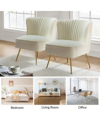 Velvet Accent Chair with Gold Metal Legs for Bedroom Guest Room Vanity