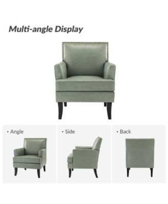 Nihad Modern Faux Leather Accent Chair with Nailhead Trim