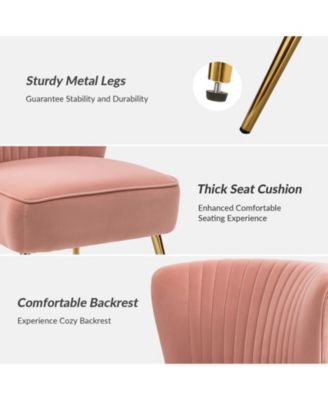 Velvet Accent Chair with Gold Metal Legs for Bedroom Guest Room Vanity