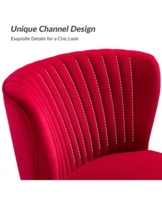 Velvet Accent Chair with Gold Metal Legs for Bedroom Guest Room Vanity