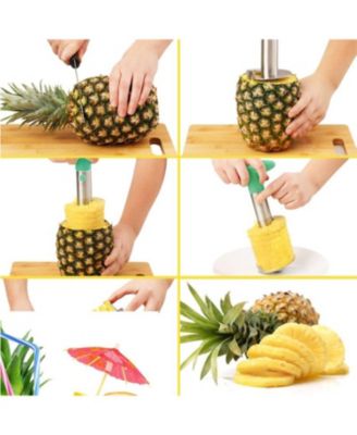 Heavy Duty 2pc Pineapple Corer & Slicer Set – Includes Eye Removal Tool with Reinforced Blade