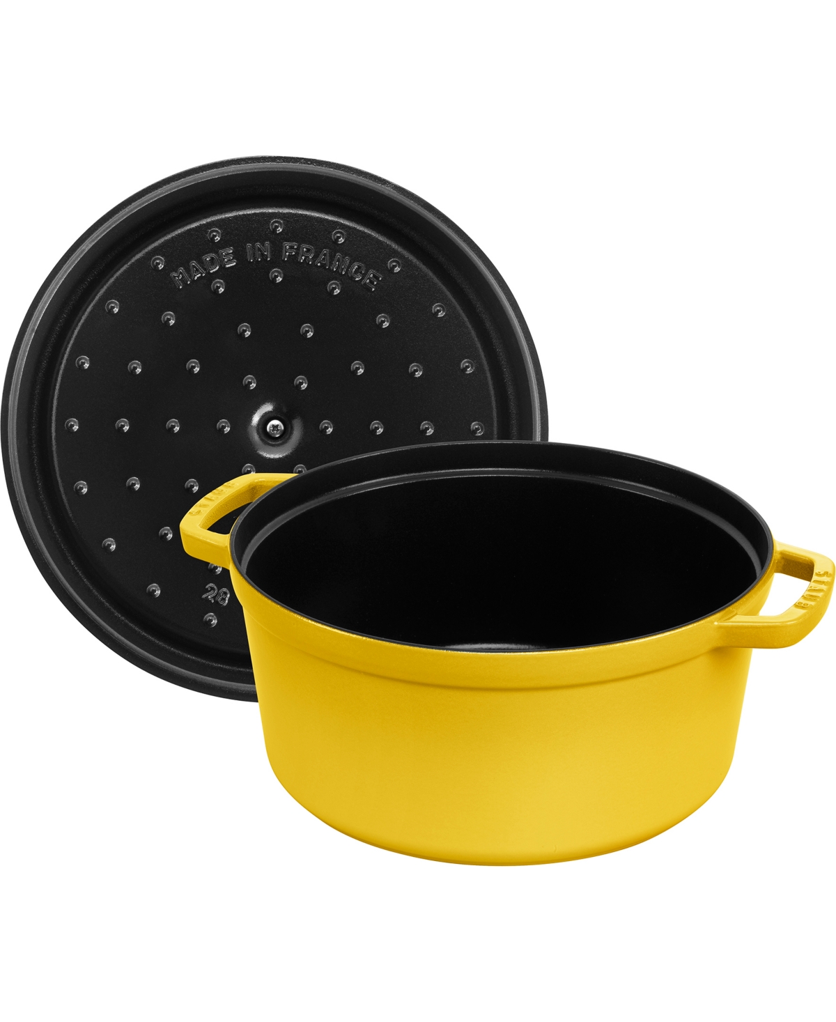 Staub Cast Iron Round Cocotte 7qt Dutch Oven In Yellow
