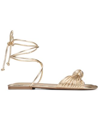Women's Jenniee Knot Lace-Up Flat Sandals, Exclusively at Macy's