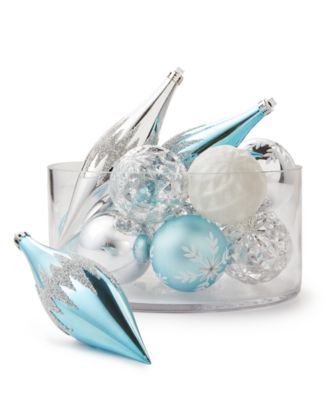 Holiday Lane - Northern Holiday Mixed-Shape Multi-Finish Ornaments, Set of 16