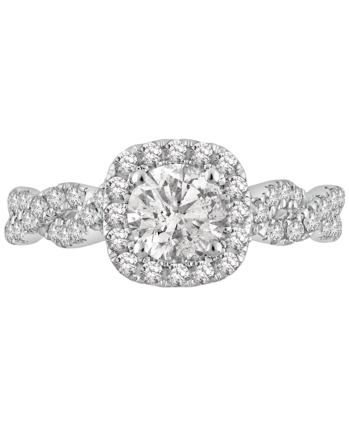 Macy's Gia Certified Diamond Halo Engagement Ring (1 Ct. T.w.) In 14k White Gold In White Gold