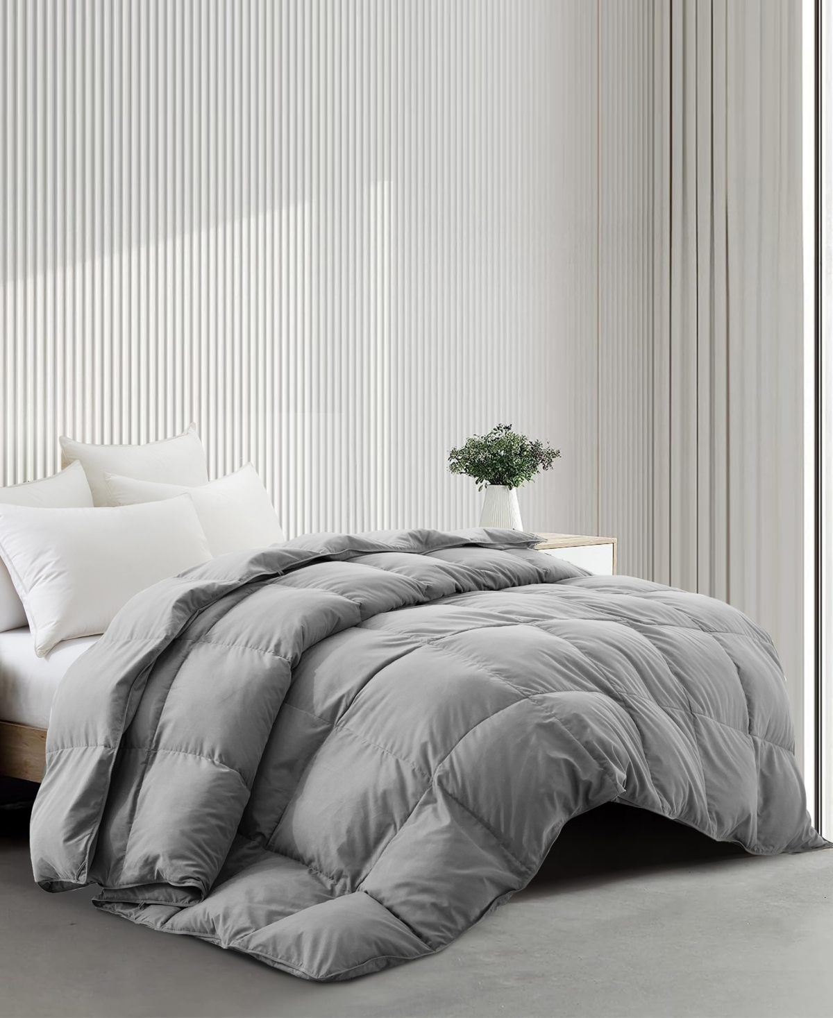 Shop Unikome All Season White Goose Down Fiber Comforter, King In Dark Gray