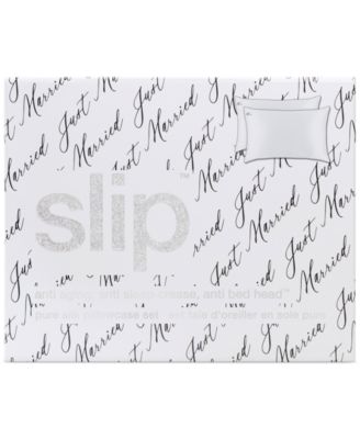 2-Pc. Pure Silk "Just Married" Queen Pillowcase Set